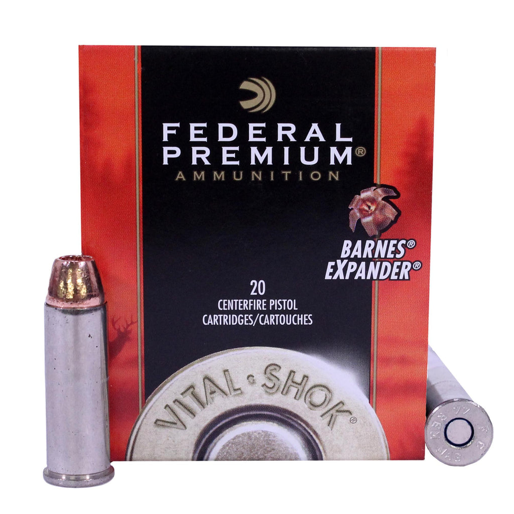 44 Remington Magnum - Premium Vital-Shok, 225 Grains, Barnes XPB Hollow Point Lead-Free, Per 20