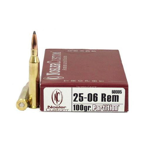 25-06 Remington Trophy Grade Ammunition, 100 Grains, Partition, Per 20