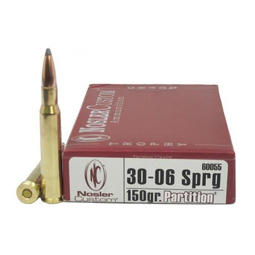 30-06 Springfield Ammunition - Trophy Grade, 150 Grains, Partition, Per 20