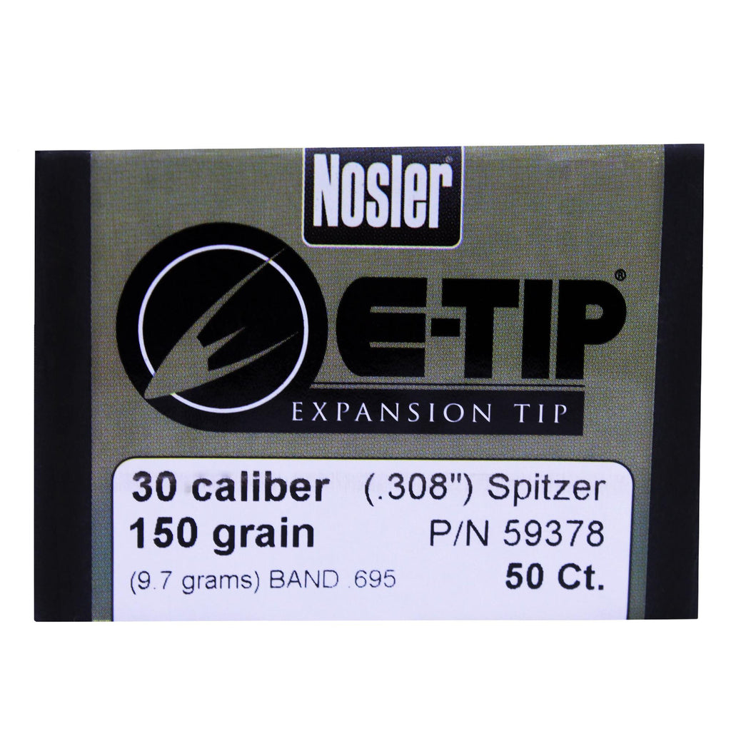 30 Caliber Bullets - E-Tip, 150 Grains, Spitzer Boat Tail Lead Free, Per 50