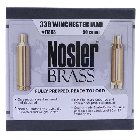 Custom Reloading Brass - 338 Winchester Magnum, Per 50