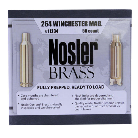 Custom Reloading Brass - 264 Winchester Magnum, Per 50