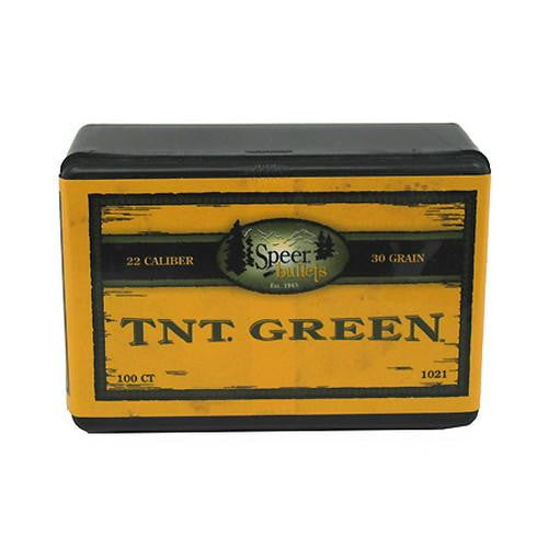 .22 Caliber Bullets - TNT Green, (.224" Diameter), 30 Grains, Hollow Point (HP), Per 100