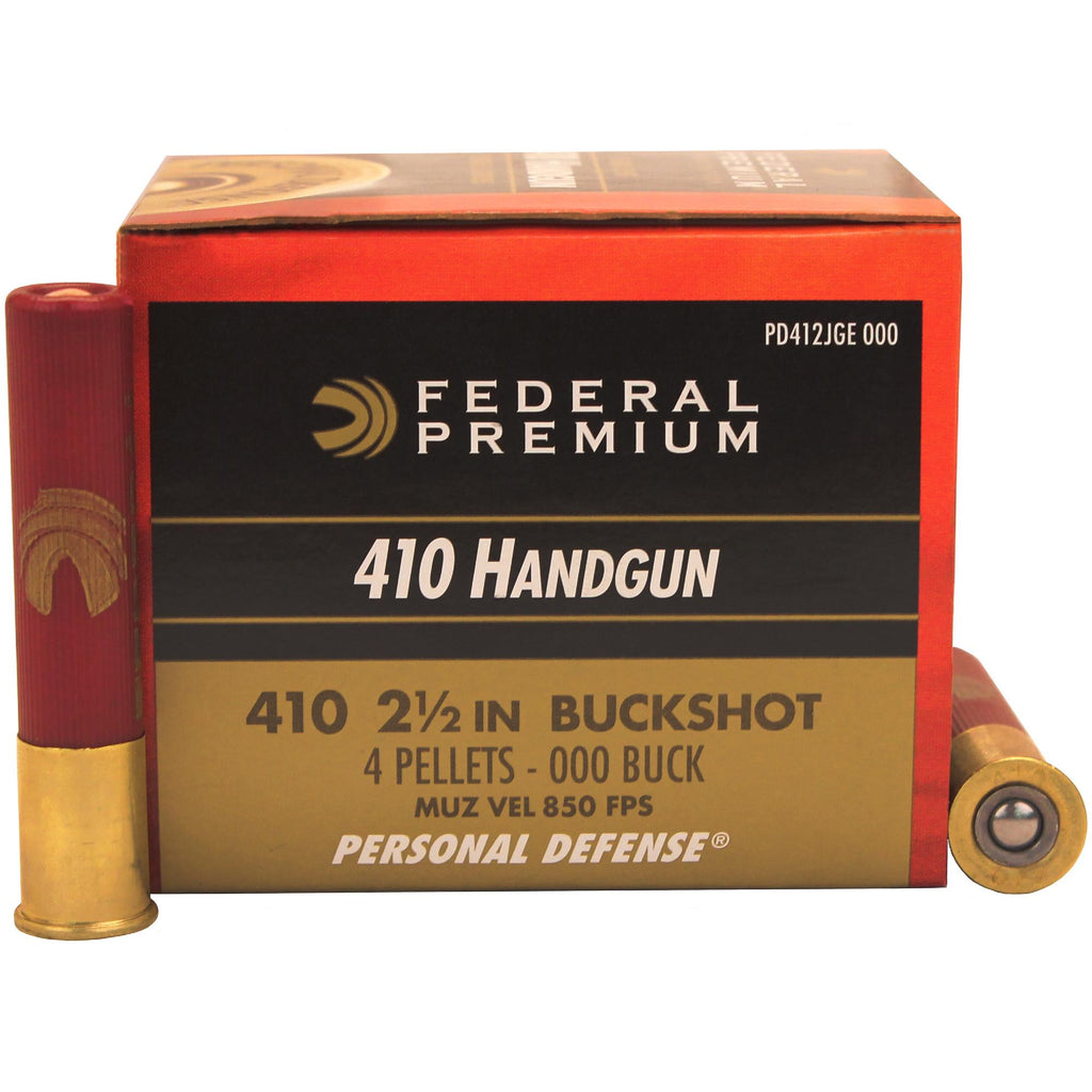 410 Gauge - Premium Personal Defense, 2 1-2", 000 Buckshot, 4 Pellets, Per 20