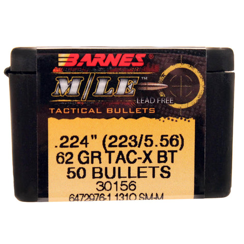 223 Caliber-5.56mm Bullets - TAC-X, 62 Grains, Hollow Point Boat Tail Lead-Free, Per 50