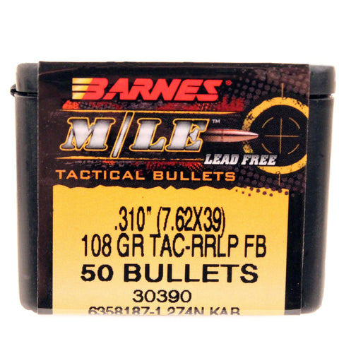 7.62x39mm Caliber Bullets - RRLP, 108 Grains, Frangible Flat Base Lead-Free, Per 50