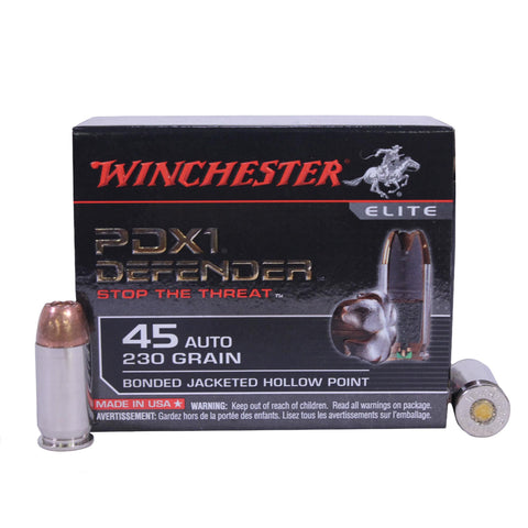 45 Automatic - PDX1 Defender, 230 Grains, Bonded Jacketed Hollow Point, Per 20