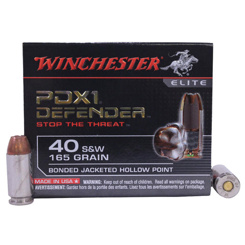 40 Smith & Wesson - PDX1 Defender, 165 Grains, Bonded Jacketed Hollow Point, Per 20