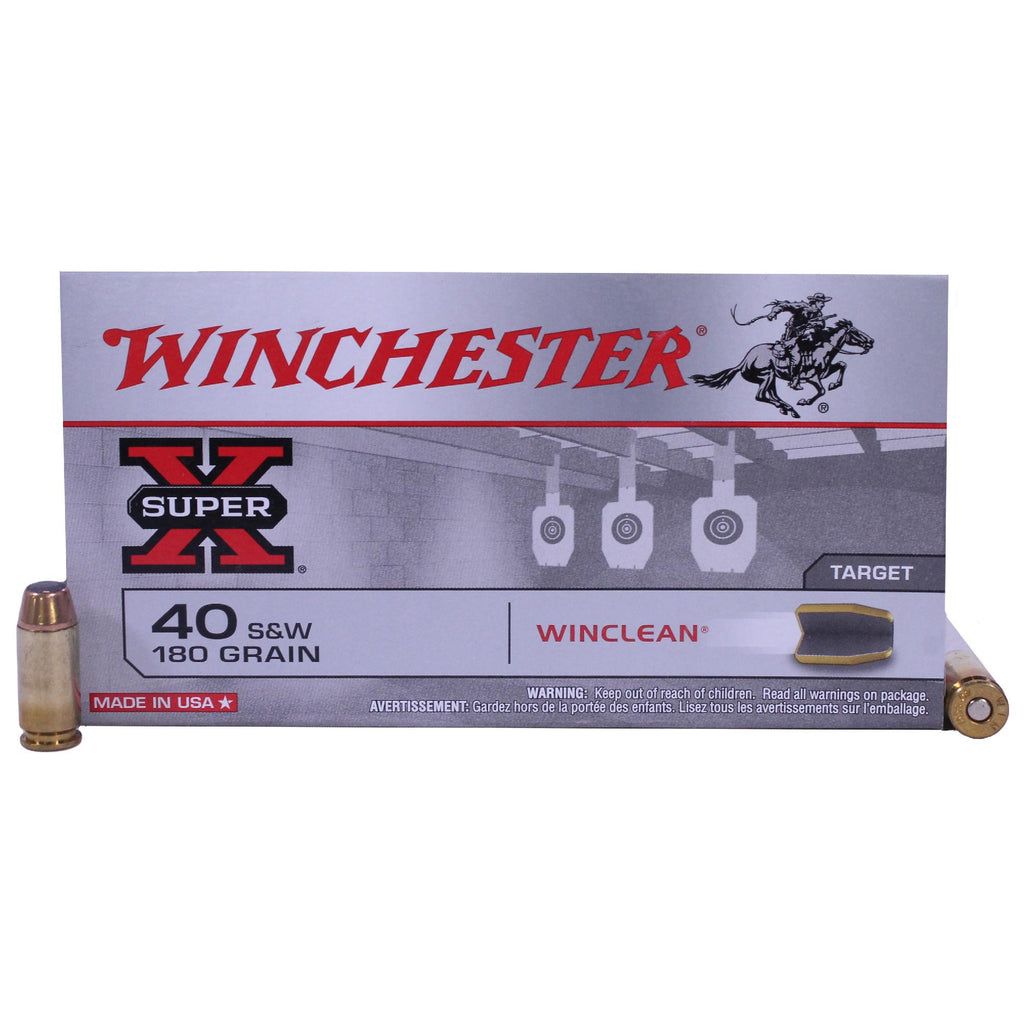 40 Smith & Wesson - WinClean, 180 Grains, Brass Enclosed Base, Per 50