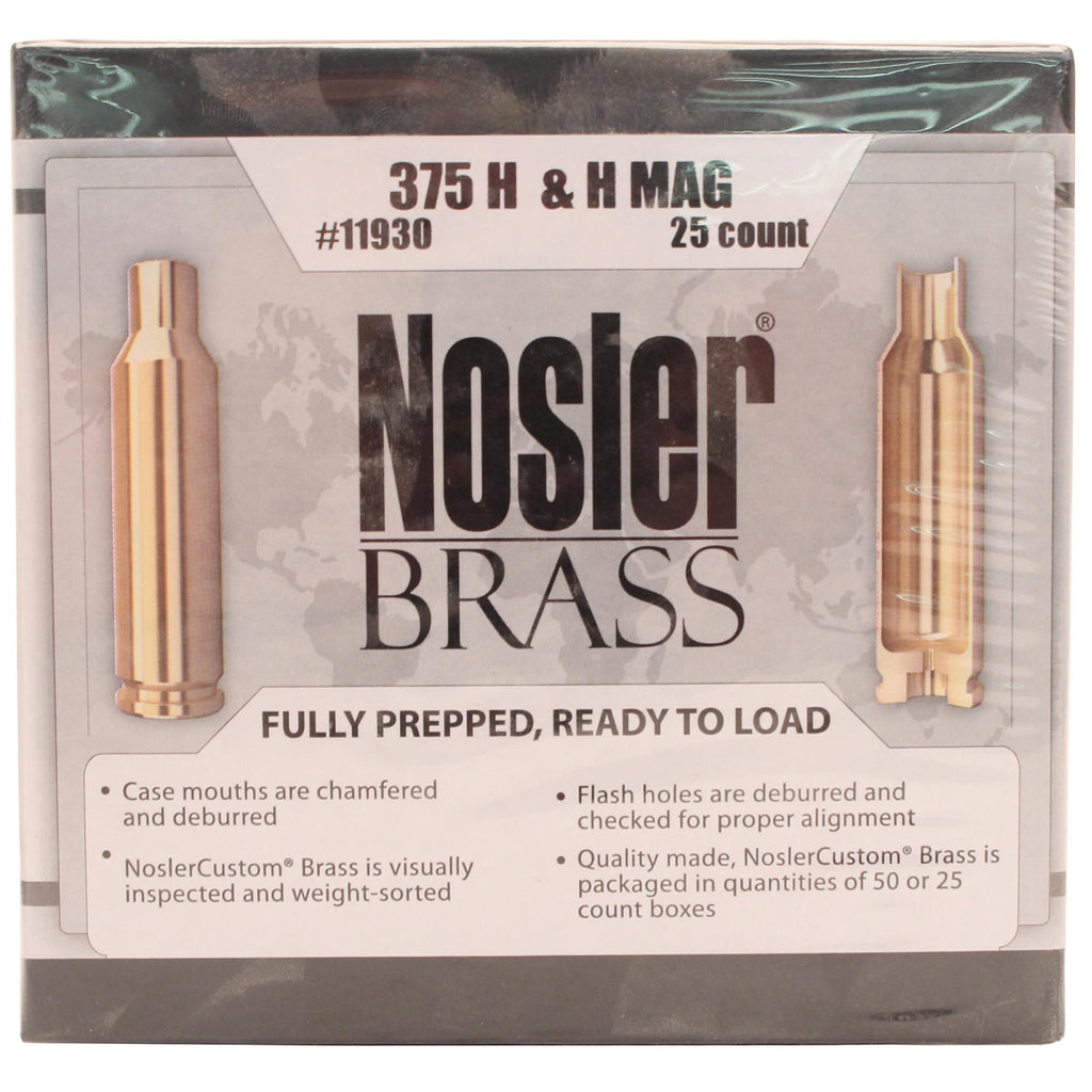 Custom Reloading Brass - 375 H&H Magnum, Per 25