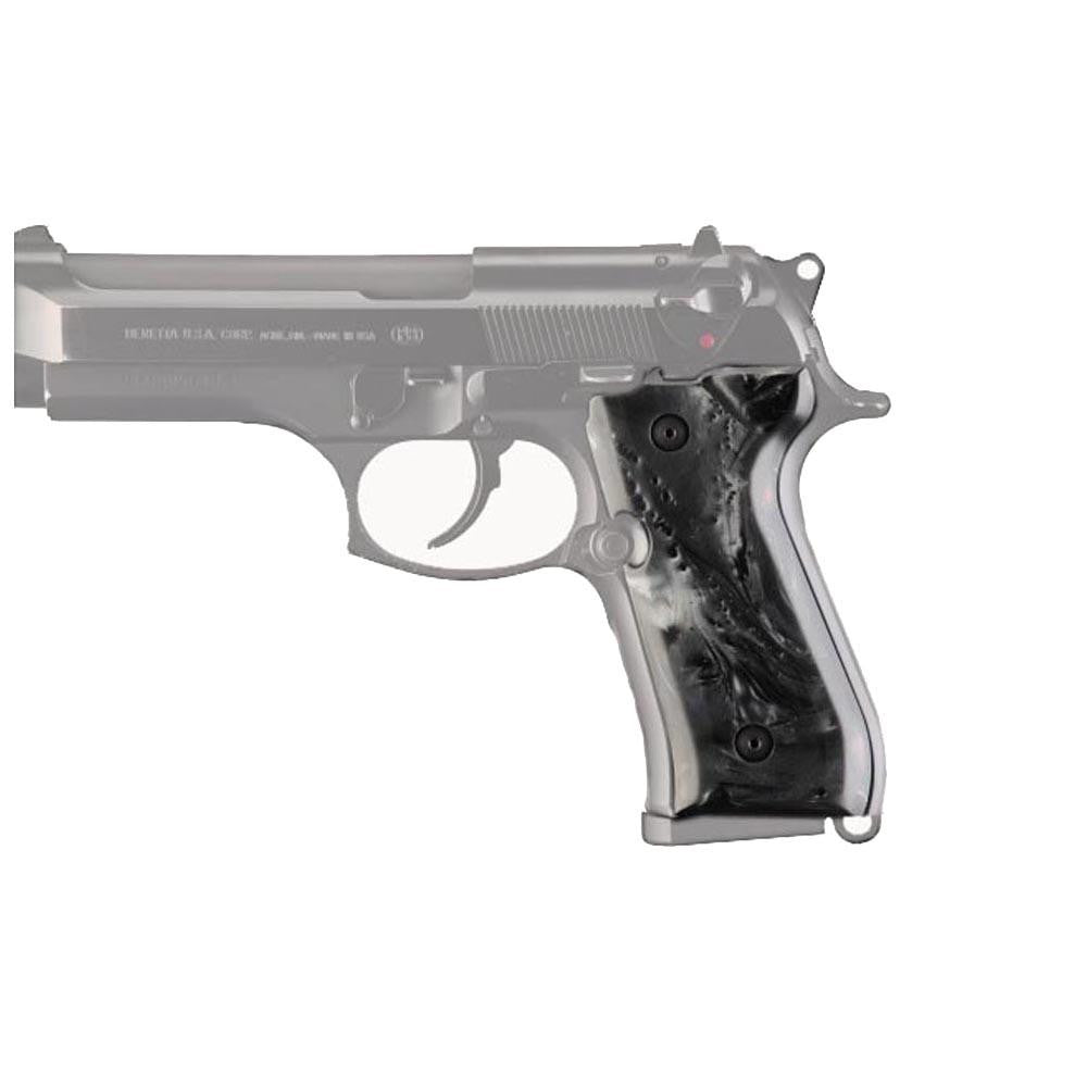 Beretta 92 Polymer Grip Panels - Black Pearl