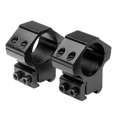 1" Rings - 3-8" Dovetail, Aluminum, Medium, Black