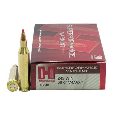 243 Winchester - 243 Winchester, 58 Gr Superformance Varmint, V-Max (20 Rounds Per Box)