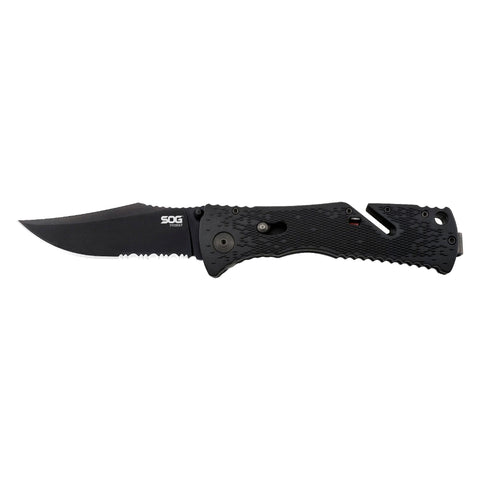 Trident - Partially Serrated Black TiNi