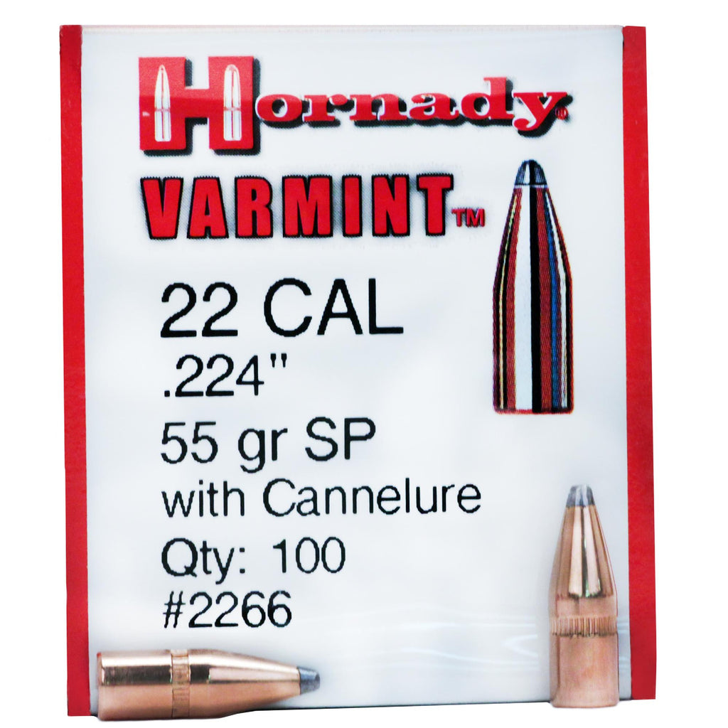 22 Caliber Bullets - (.224) 55 Gr SP w- Cann (Per 100)