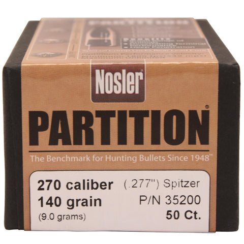 270 Caliber Bullets - Partition, 140 Grains, Spitzer, Per 50