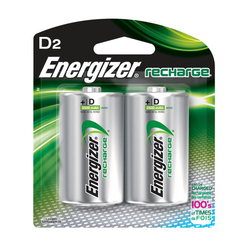 Energizer Rechargeable Batteries - NiMH D 2500 mAH (Per 2)