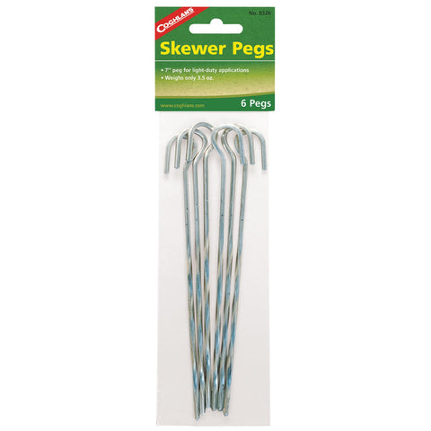 Skewer Steel Tent Pegs, 6-Pack