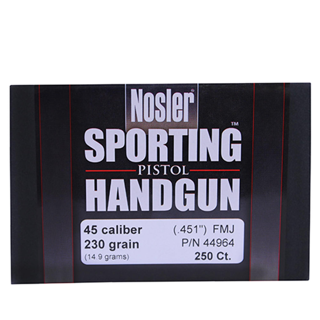 45 Caliber Bullets - Sporting Handgun, 230 Grains, Full Metal Jacket, Per 250