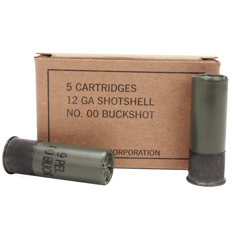 12 Gauge - Military Grade, 2 3-4", 9 Pellets, #00 Buck, Per 5