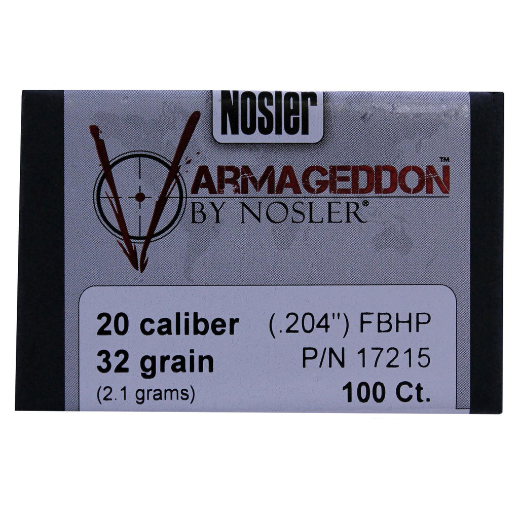 20 Caliber Bullets - Varmageddon, 32 Grains, Hollow Point Flat Base, Per 100