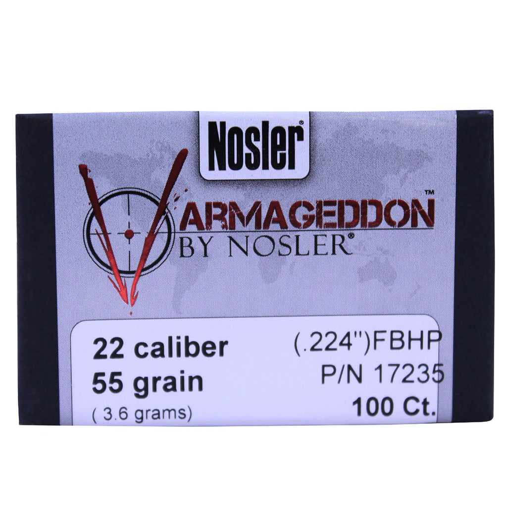 22 Caliber Bullets - Varmageddon, 55 Grains, Hollow Point Flat Base, Per 100