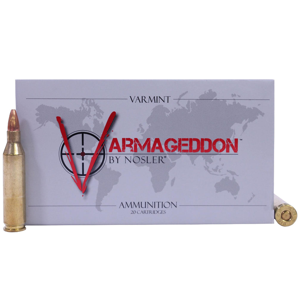 243 Winchester Ammunition - Varmageddon, 55 Grains, Hollow Point Flat Base, Per 20