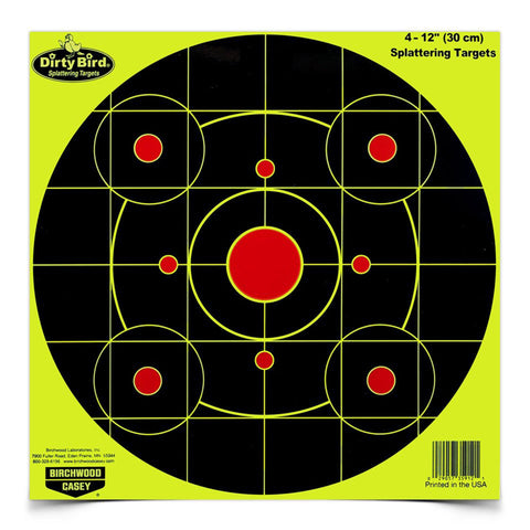 Dirty Bird Chartreuse  Bull's Eye Target - 12", Per 4