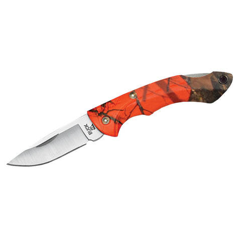 Nano Bantam - 1 7-8" Plain Satin Blade, Mossy Oak Blaze Handle, Boxed