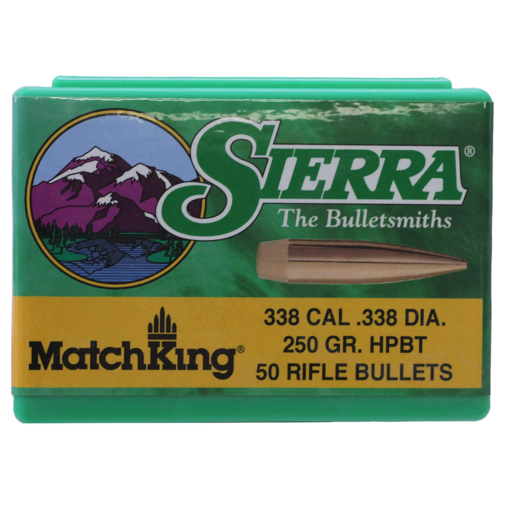 338 Caliber - MatchKing, 250 Grains, Hollow Point Boat Tail Match, Per 50