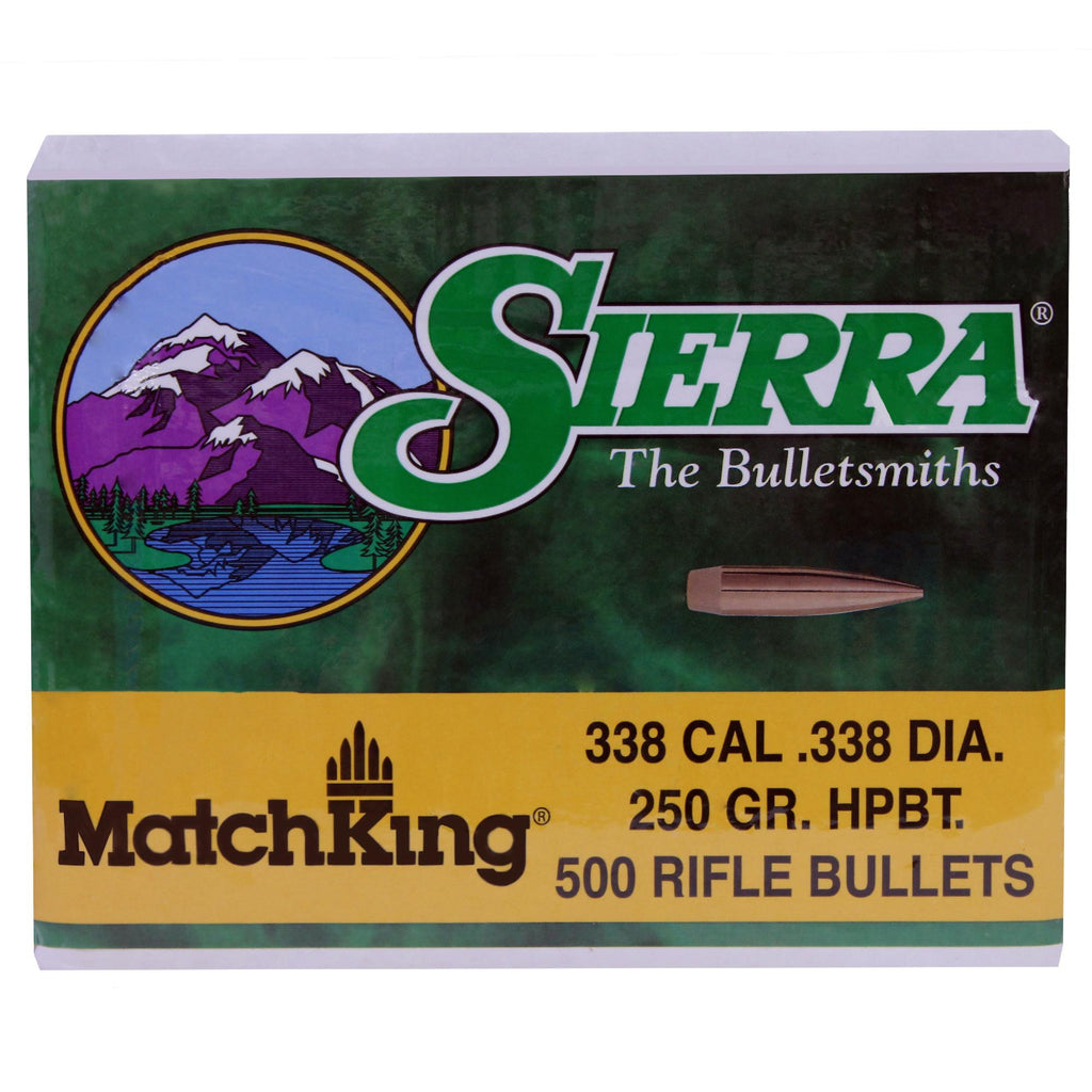 338 Caliber - MatchKing, 250 Grains, Hollow Point Boat Tail Match, Per 500