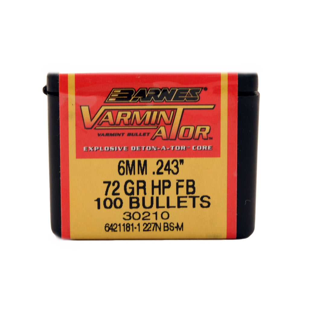 243 Caliber-6mm Bullets - VARMIN-A-TOR, 72 Grains, Hollow Point, Per 100