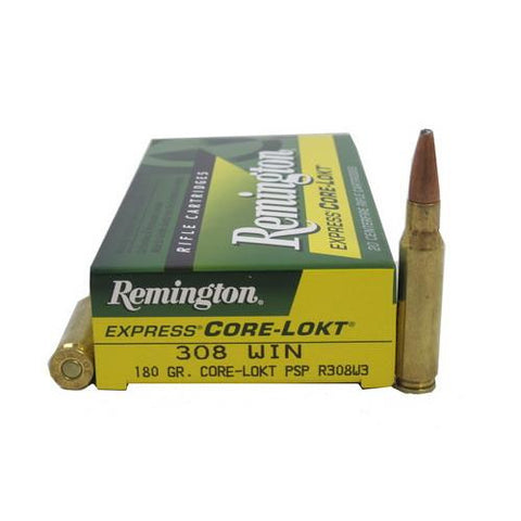 Corelokt Ammunition - 308 Winchester, 180 Grains, Pointed Soft Point, Per 20