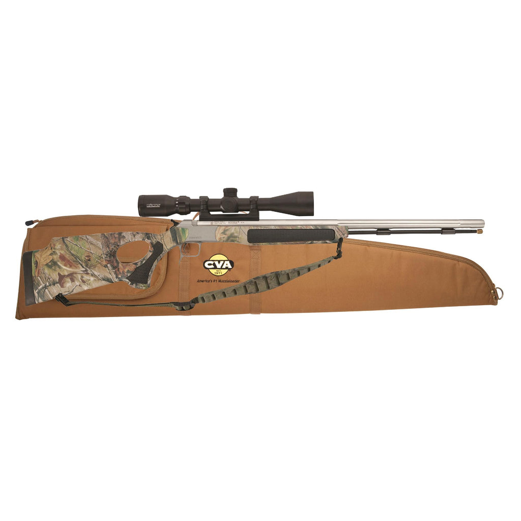 Accura V2 .50 Caliber Muzzleloader - Thumbhole Stock Stainless Steel-Realtree APG HD Camo, Includes 3-10x44mm Scope