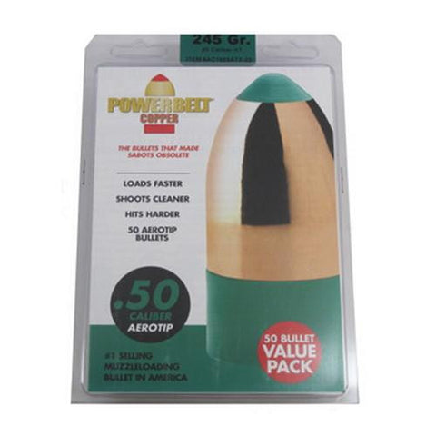 PowerBelt 50 Pack 50 Caliber 245 Gr Copper AeroTip