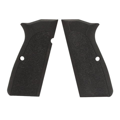 Browning Hi Power Grips - Checkered G-10 Solid Black