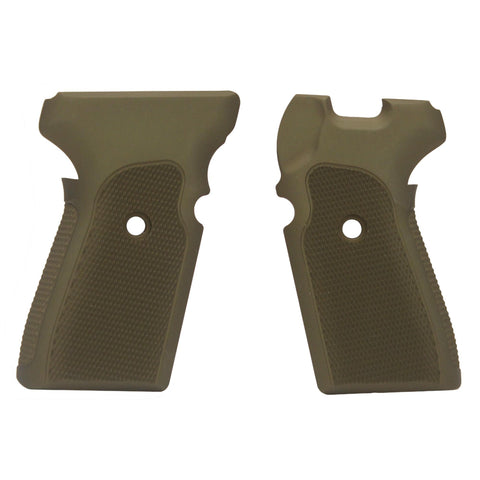 Sig P239 Grips - Checkered Aluminum Matte Green Anodized