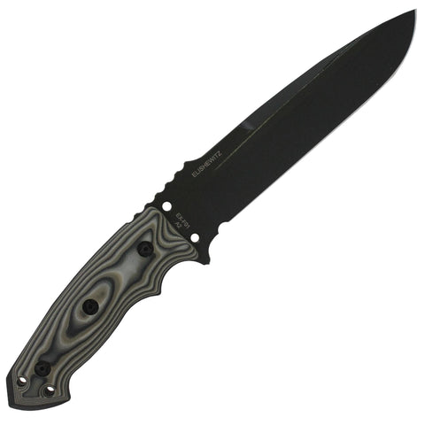 EXF01 7" Fixed Drop Point Blade Black Kote - G-10 G-Mascus Green