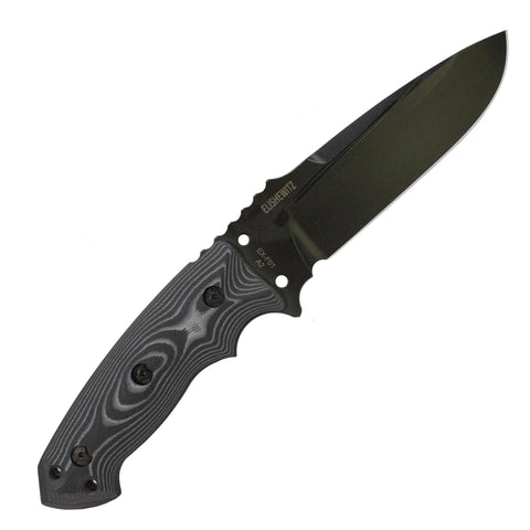 EXF01 5 1-2" Fixed Drop Point Blade Black Kote - G-10 G-Mascus Black