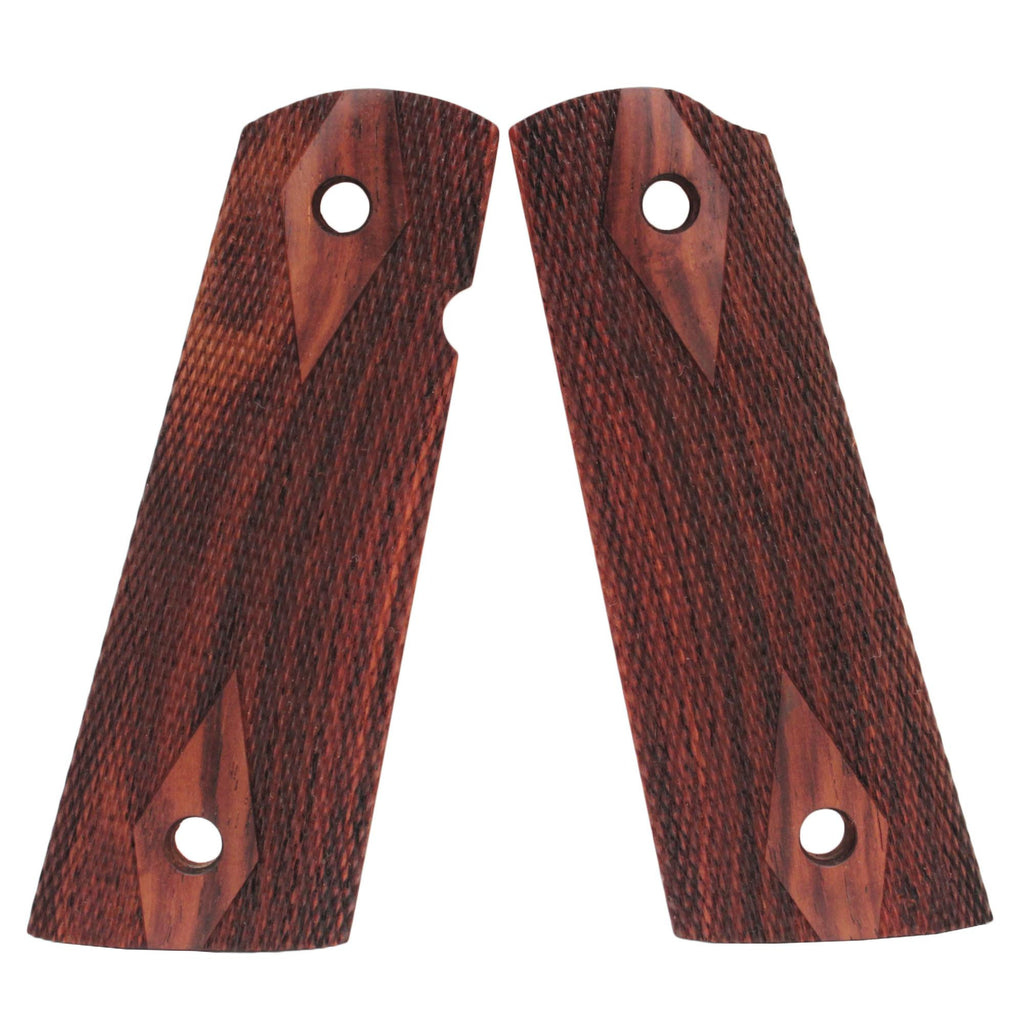 Colt & 1911 Government S&A Mag Well Grips - Coco Bolo Checkered