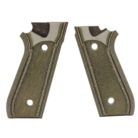 Taurus PT99+ Grips - w-Decocker Checkered G-10 G-Mascus Green