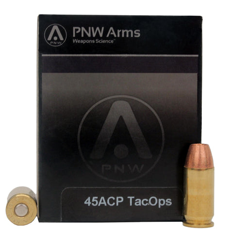 TacOps Ammunition - 45 ACP 185 Gr, Solid Copper HP (Per 20)