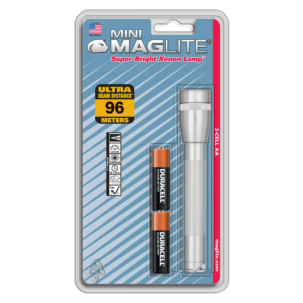 Mini-Mag Flashlight - AA Blister Pack, Silver