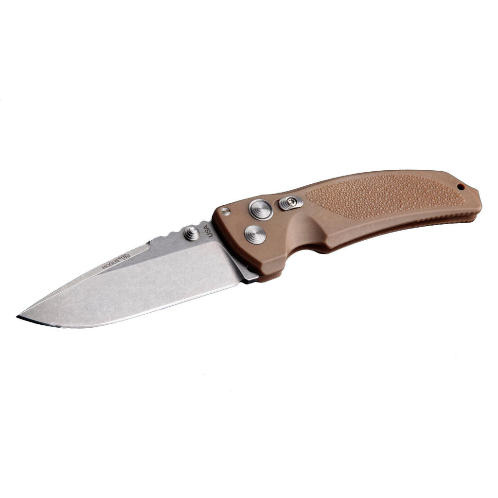 EX03 Folder 3.5" - Drop Point Blade, Tumble Finish, Polymer, Matte Brown